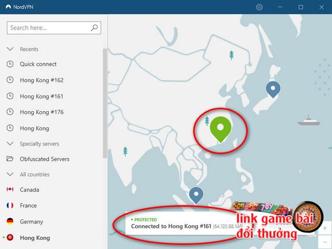 Màn hình hiển thị thông báo Fake VPN thành công