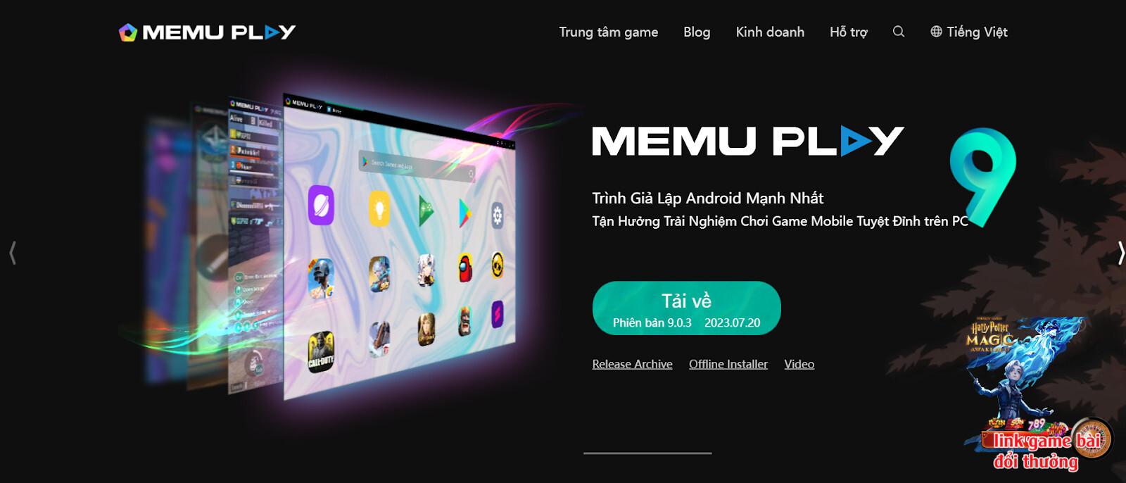 Bấm chọn Tải về tại giao diện trang chủ