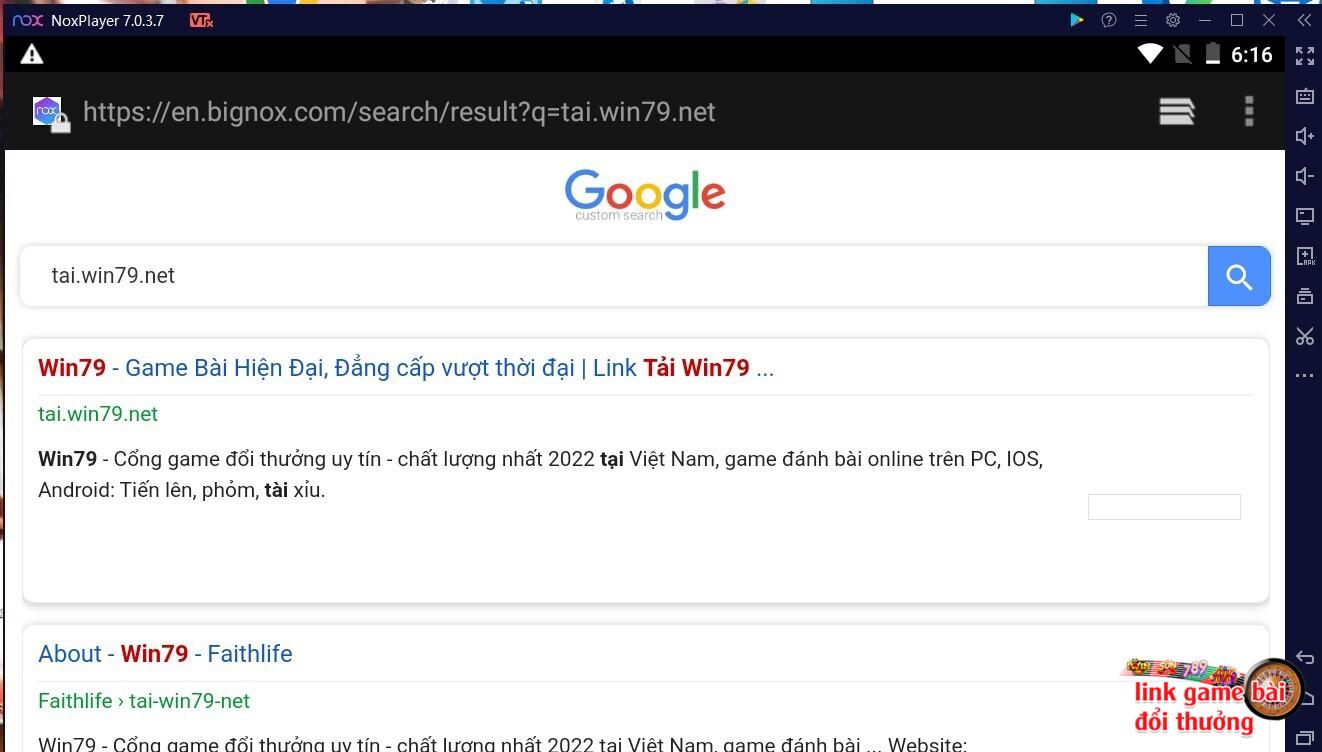 Điền địa chỉ site Win79 để truy cập trang chủ cổng game