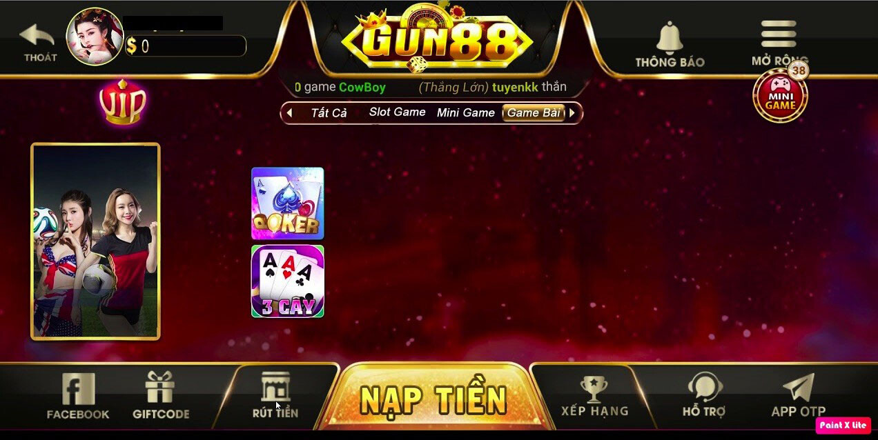 Giao diện cổng game đổi thưởng Gun88Club