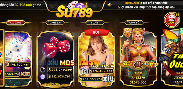 Giao diện cổng game đổi thưởng Su789 Club